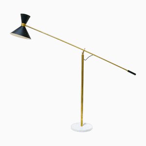 Italian Floor Lamp in Brass and Marble, 1960s