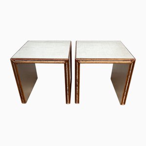 Tables d'Appoint avec Miroir Fin 20ème Siècle, 1980s, Set de 2