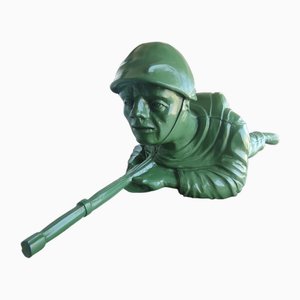 Italienischer Künstler, Skulptur eines Soldaten, 2000er, Zedernholz