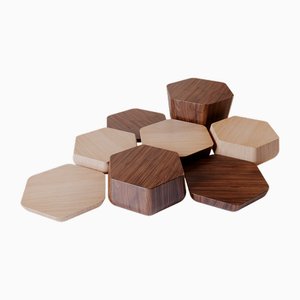 Table Basse McCool en Bois par Alma De Luce, Set de 8