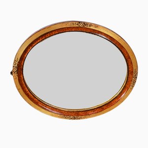 Miroir Ovale en Bois Doré