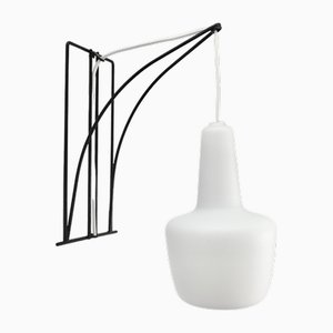 Modernist Wall Sconce in Wire Metal and Glass