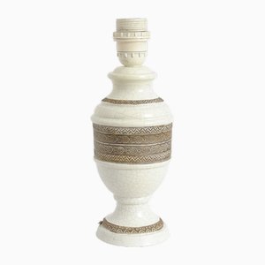 Mid-Century Crackle Glaze Tischlampe aus Keramik von Ugo Zaccagnini