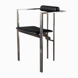 Postmoderner Modell Trix Stuhl aus Leder & Metall von KF Forster für KFF Design, 1980er