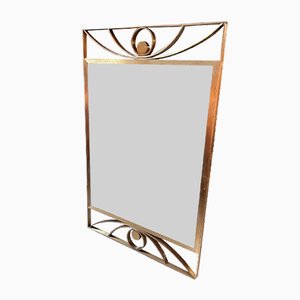 Modernist Italian Brass Rectangular Wall Mirror attributed to Luciano Frigerio, 1960s