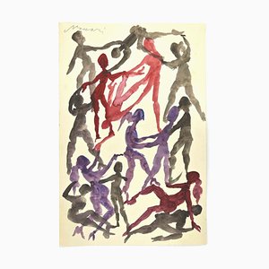 Mino Maccari, Dances, Watercolor, 1960s