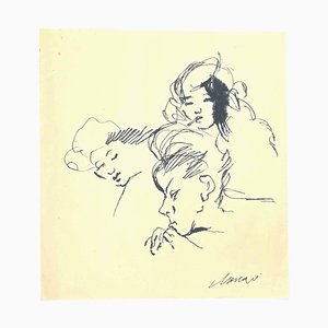 Mino Maccari, Ritratti, Disegno a china, anni '50