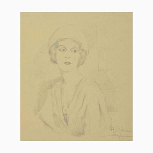 Augusto Monari, Portrait, Drawing, Early 20th Century