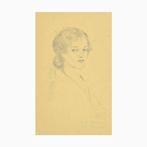 Augusto Monari, Portrait, Drawing, Early 20th Century