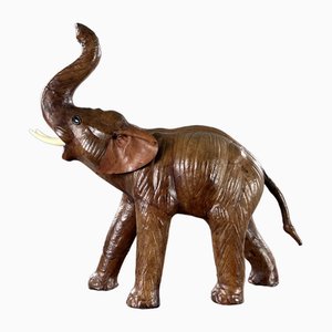 Figura de elefante vintage de cuero