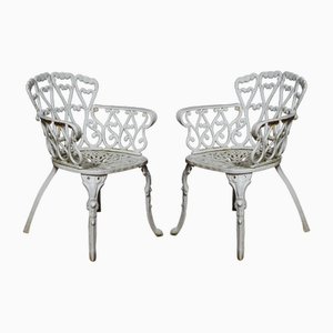 Antique Coalbrookdale Style Garden Chairs in Cast Iron, 1890s, Set of 5