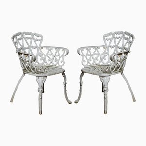 Chaises de Jardin Style Coalbrookdale Antiques en Fonte, 1890s, Set de 5