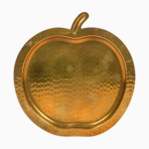 Centrotavola in ottone a forma di mela attribuito a Renzo Cassetti, Italia, anni '60