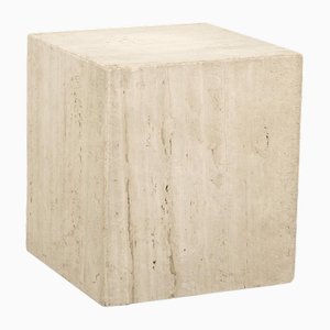 Cube Side Table in Travertine