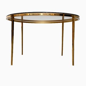 Mid-Century Hollywood Regency German Brass and Glass Coffee Couch Table from Vereinigte Werkstätten, 1960s