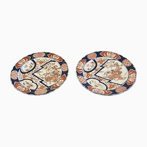 Japanese Hand Painted Imari Plates, 1900s, Set of 2