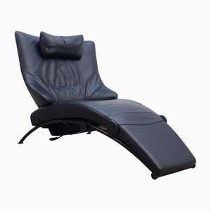 Chaise longue de cuero negro de WK Möbel