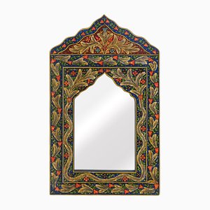 Specchio orientale in legno dipinto a mano