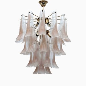 Lampadario Mid-Century moderno in vetro di Murano con petali di Mazzega, Italia, anni '70