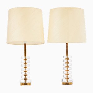 Swedish Table Lamps by Carl Fagerlund for Orrefors, 1960s, Set of 2