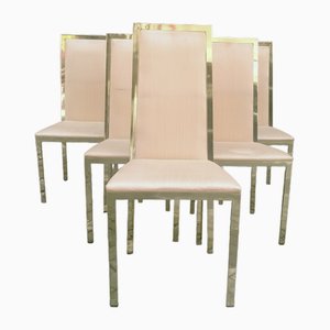 Chaises en Laiton de Mario Sabot, 1970s, Set de 6