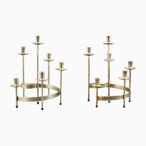 Candelabros vintage de metal de Gunnar Ander para Ystad-Metal. Juego de 2