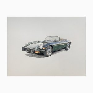 Michal Wojtysiak, Jaguar E-Type, 2023, Acrylique sur Papier
