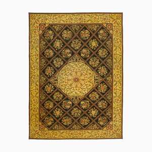 Yellow Anatolian  Traditional Hand Knotted Large Overdyed Rug, 1940s