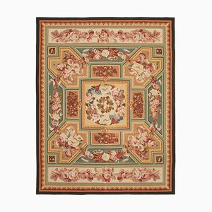 Alfombra de tapiz Aubusson Kilim en beige, años 90