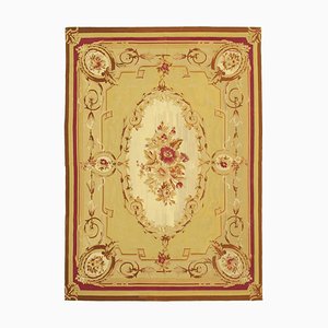 Tappeto Aubusson vintage beige, anni '90