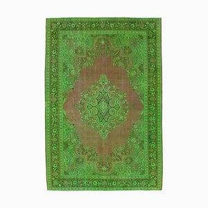 Grand Tapis Turc Vintage Fait Main Vert