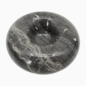 Bowl in Black and White Carrara Marble by Sergio Asti for Up & Up, 1970s