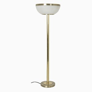 Lámpara de pie italiana grande de latón de Lumi, 1968