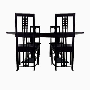 Vintage Postmodern Dining Table & Chairs, 1980s, Set of 5