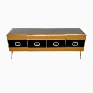 Sideboard in Wood with Glass Doors, 2000s