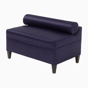 Small Italian Purple Satin Sofa with Roll Cushion, 1959