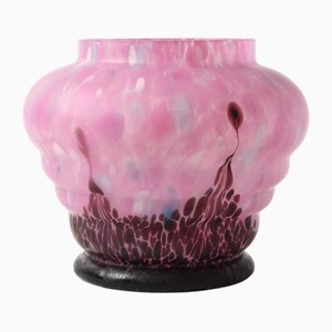 Purple and Pink Spatter Glass Vase from Anton Ruckl, 1920s
