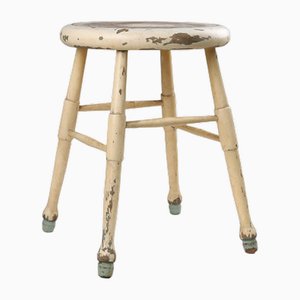 White Rustic Stool, 1930s