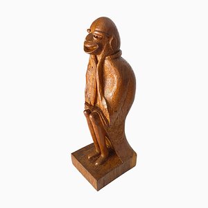 French Wooden Sculpture in Oak, 1950