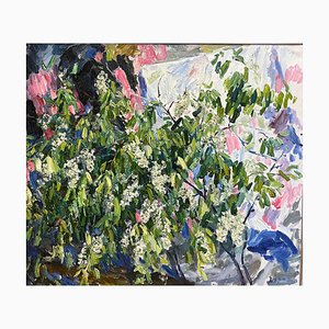 Georgij Moroz, Flores de cerezo, 1997, Pintura al óleo