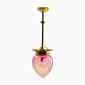 Art Nouveau Pendant Lamp attributed to Val Saint Lambert, 1900s