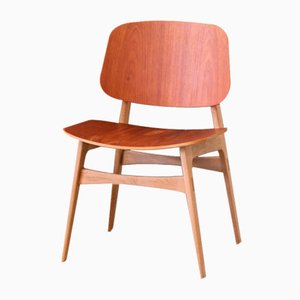 155 Chair in Teak and Oak by Børge Mogensen for Søborg Møbelfabrik