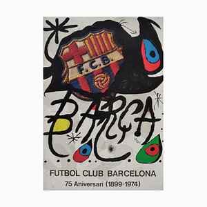 Joan Miro, Fútbol Club Barcelona, 75 Aniversario (1899-1974), 1974, Litografía, Enmarcado
