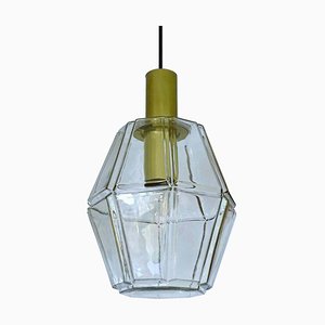 Large Glass and Brass Pendant Light from Limburg, 1970s
