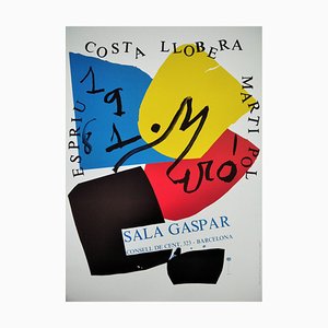 Joan Miro, Sala Gaspar: Costa Lloberas, Espriu, Martí and Pol., 1981, Litografia, Con cornice