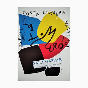 Joan Miro, Sala Gaspar: Costa Lloberas, Espriu, Martí y Pol., 1981, Litografía, Enmarcada