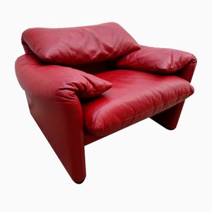 Roter Maralunga Sessel von Cassina