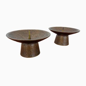 Brutalistischer Kerzenhalter aus Bronze, 1960er, 2er Set