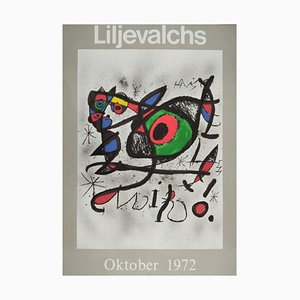 Joan Miro, Liljevalch Ausstellungsplakat, 1972, Lithographie, gerahmt