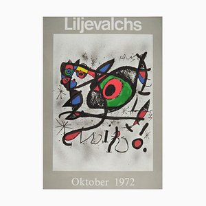 Joan Miro, Poster della mostra di Liljevalch, 1972, Litografia, Incorniciato